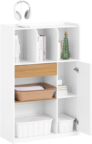 SoBuy Bücherregal STR11, Bücherschrank Standregal Aufbewahrungsregal Büroregal Weiß