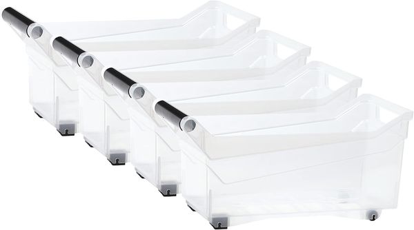 Kreher Aufbewahrungskorb Rollbox, Aufbewahrungsbox mit Griff, Nutzvolumen: 14 Liter (4 St)