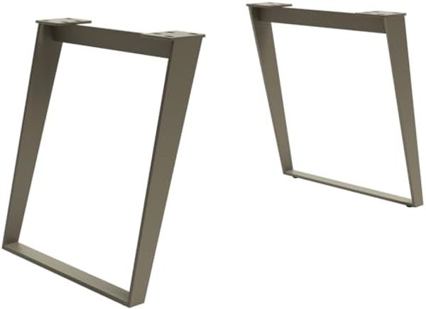 Tischgestell Metall Schräg Effektfinish Titan(2er-Set)