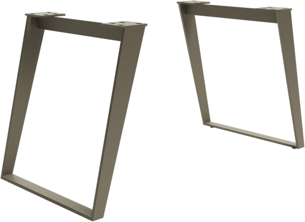 Tischgestell Metall Schräg Effektfinish Titan(2er-Set)