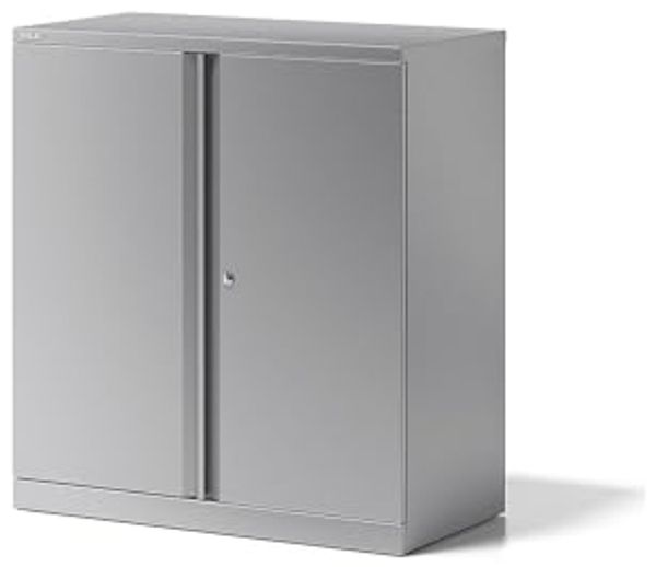 Flügeltürenschrank Essentials, mit 1 Fachboden für 2 Ordnerhöhen, Farbe silber