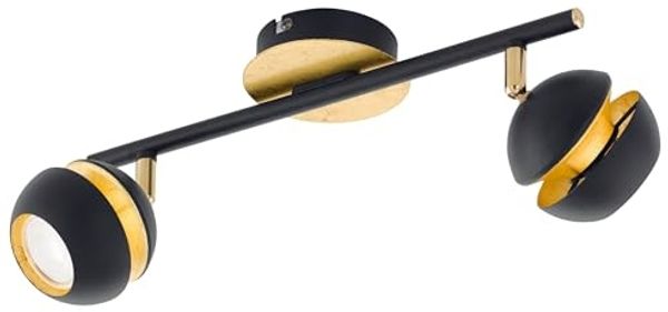 Eglo 95483 Spot Nocito Stahl schwarz, gold GU10-LED 2X3W L:36cm