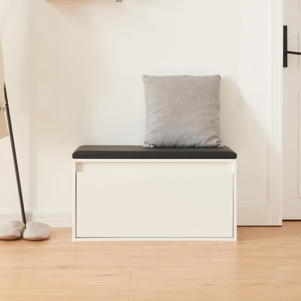 Sitzbank Degerfors 80x39x45 cm Weiß/Schwarz [en. casa] Bild 3