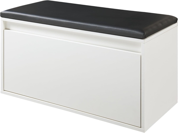 Sitzbank Degerfors 80x39x45 cm Weiß/Schwarz [en. casa] Bild 4