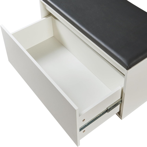 Sitzbank Degerfors 80x39x45 cm Weiß/Schwarz [en. casa] Bild 6