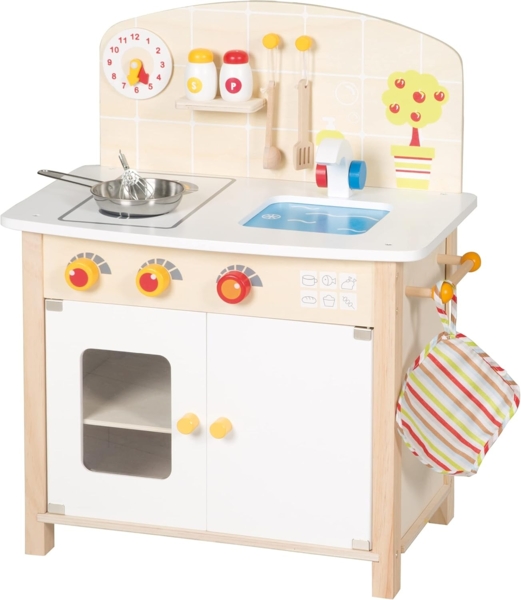 roba Spielküche - Holz - Spielzeug Kinderküche mit Zubehör - Natur / Weiß