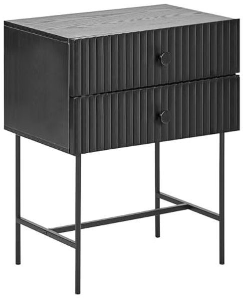 Nachttisch mit 2 Schubladen COVENTRY Schwarz