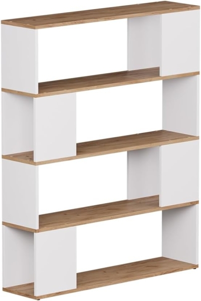 Raumteiler Eneos Weiß/Goldkraft Eiche 100 x 124.5 cm Vicco