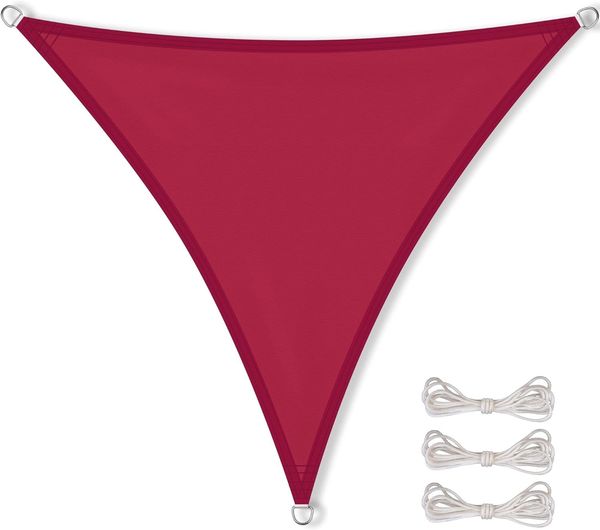 CelinaSun Sonnensegel inkl Befestigungsseile Premium PES Polyester wasserabweisend imprägniert Dreieck gleichseitig 4,6 x 4,6 x 4,6 m rot