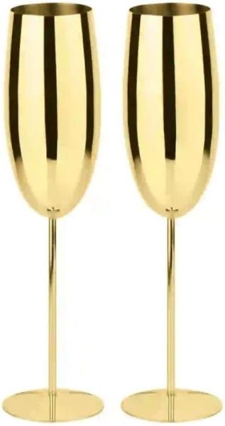 Sambonet Paderno Bar Utensils Edelstahl / PVD Gold Champagnerkelch h: 25,5 cm / 270 ml