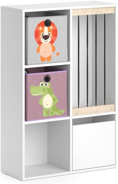 Kinderregal Luigi Weiß 29.2 x 107.8 cm mit 2 Faltboxen opt. 3 Vicco