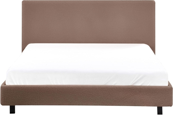 Bett mit Lattenrost Bouclé ALBI 140 x 200 cm Braun