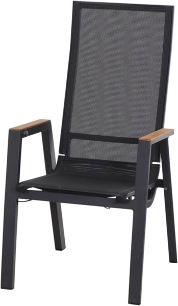 Siena Garden Rondo Relax Move Sessel Hochlehner Aluminium matt-anthrazit Armlehnen Teak M21920