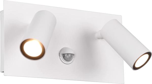 Trio Leuchten LED Außen Wandleuchte Tunga 222969231, Metall Weiß matt, inklusiv 2 x 3.5 Watt LED, Bewegungssensor