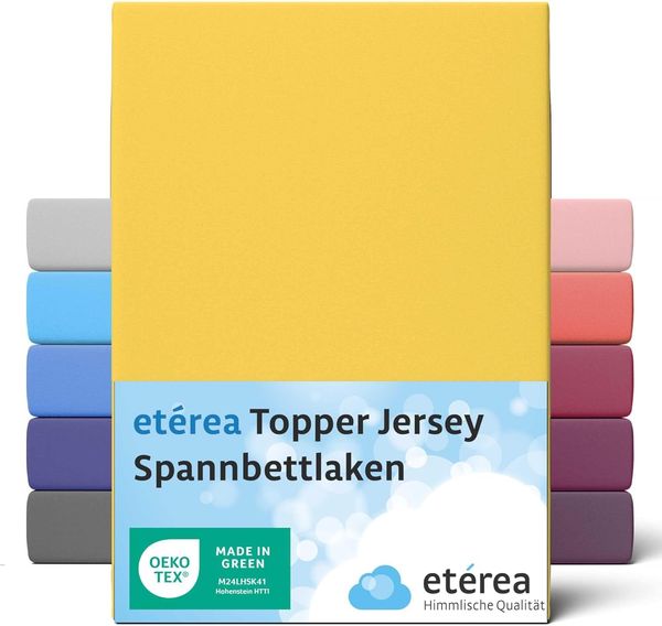 etérea Jersey Topper Spannbettlaken Spannbetttuch Gelb 140x200 - 160x200 cm