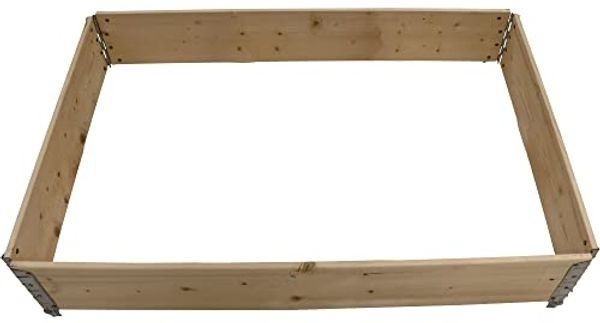 Hochbeet stapelbar, 120 x 80 x 19,5 cm, natur verzinkte Scharniere