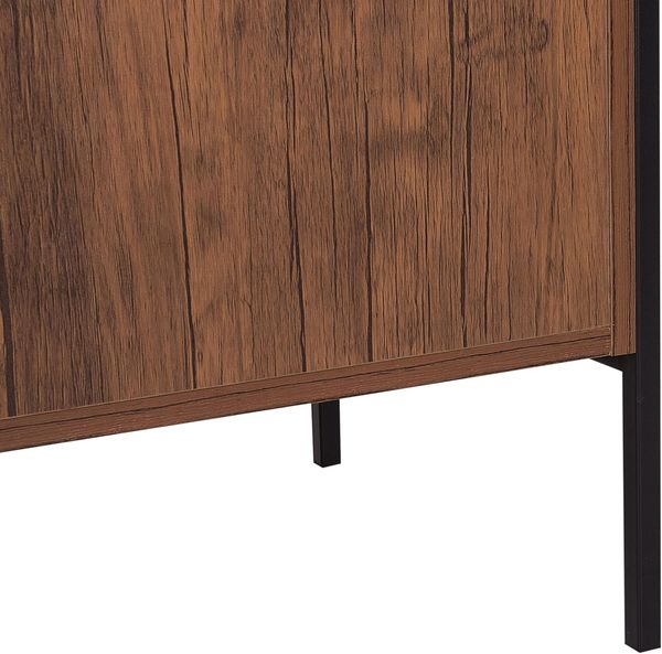 Sideboard dunkler Holzfarbton / schwarz 3 Schubladen 2 Schränke TIFTON Bild 9