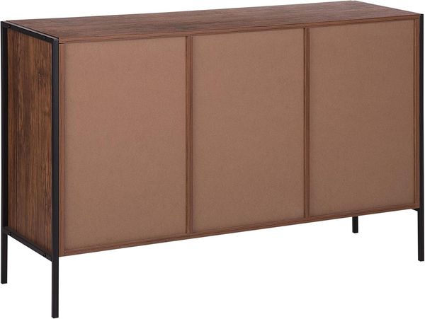 Sideboard dunkler Holzfarbton / schwarz 3 Schubladen 2 Schränke TIFTON Bild 6