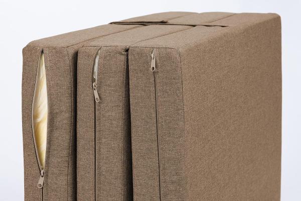 sunnypillow Premium Klappmatratze 120 x 195 x 15 cm Braun | 3-teilige Faltmatratze mit abnehmbarem Bezug | Schaumstoff extra dick 15cm | Matratze faltbar klappbar Gästematratze Reisematratze | Bild 5