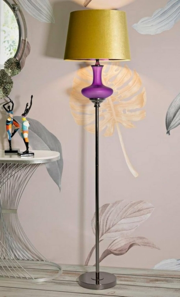 Dmora Stehlampe Waitaki Lila Schirm Fassung E27