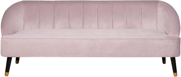 3-Sitzer Sofa Samtstoff rosa ALSVAG