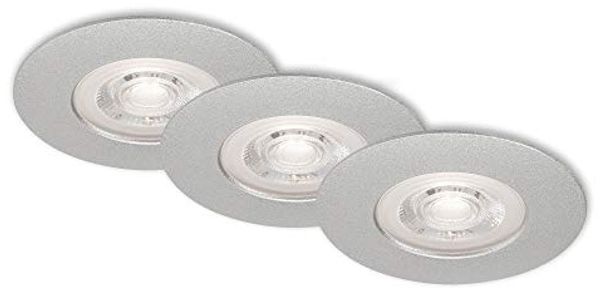 Briloner 3er Set LED Einbauleuchte Kulana chrom-matt Ø 9 cm warmweiß