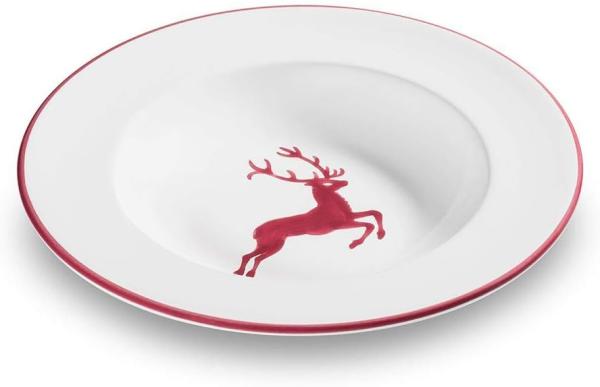 Gmundner Keramik Suppenteller Gourmet (Ø 24cm) Roter Hirsch