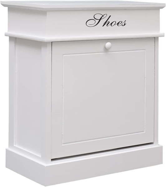 vidaXL Schuhschrank Weiß 50 x 28 x 58 cm Paulownia Holz [284085]