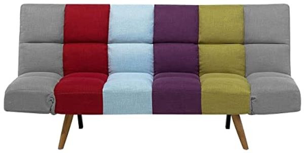 Schlafsofa 3-Sitzer Polsterbezug bunt Patchwork INGARO