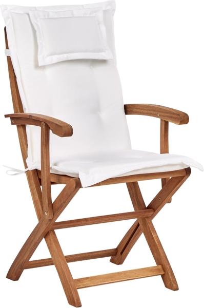 Set mit 2 Stühlen und Sitzkissen MAUI II Akazienholz Cremeweiß Bild 8
