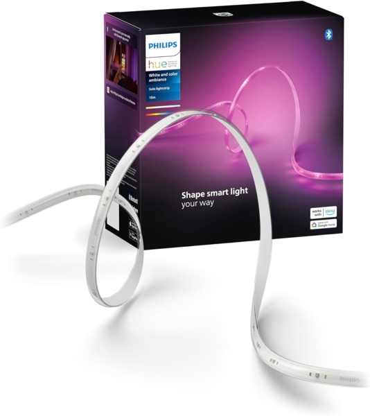 Philips Hue Indoor 10m Smart LED Solo lightstrip Basis-Set, 1er-Pack, Steuerung mit der Hue App, Funktioniert mit Alexa, Google Assistant und Apple HomeKit