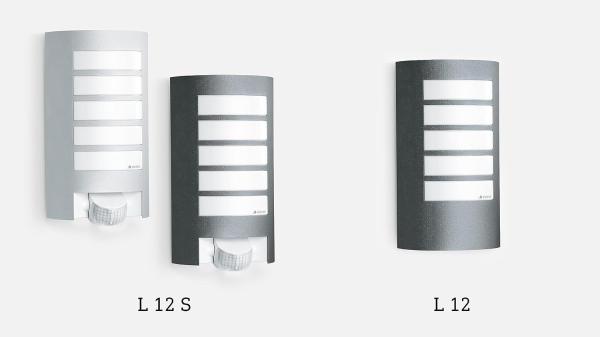 Steinel Außenwandleuchte L 12 S silber, 180°-Bewegungsmelder, E27-Fassung, max. 60 W, Aluminiumblende, IP44 Bild 7