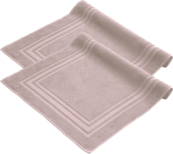 Komfortec Badematte Badvorleger aus 100% Baumwolle, 50x70 cm Duschvorleger, Waschbar Duschmatte, Frottee, Rechteckig, 600 g/m², 2er Set, Saugfähig & Schnelltrocknend