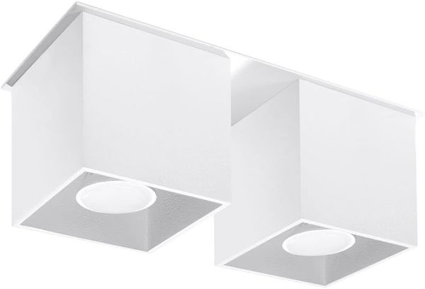 Sollux QUAD moderne Aufbauleuchte eckig weiss 26x10cm 2-flg. GU10