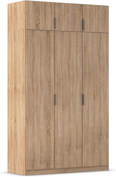 Rauch Möbel Lagoa, Kleiderschrank, Garderobe für Schlafzimmer, Kinderzimmer, Jugendzimmer 6-türig, mit Zubehör Classic, Farbe Eiche Sonoma, Holz, Breite 136