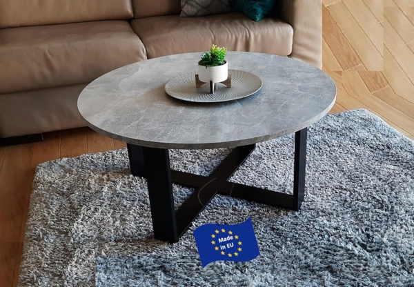 designimpex Couchtisch Design DA-333 rund Wohnzimmertisch Tisch 86 x 42 cm