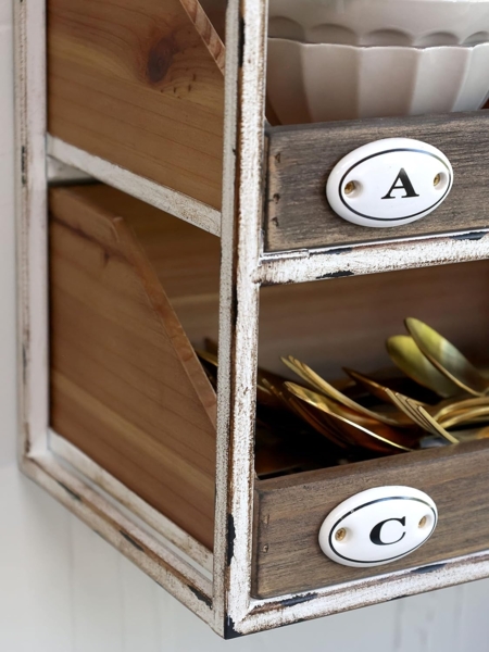 Chic Antique Wandregal Schubladen Bild 4
