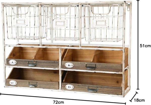 Chic Antique Wandregal Schubladen Bild 6