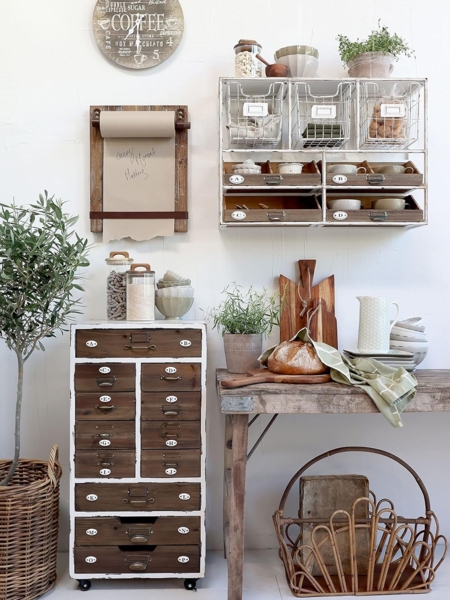 Chic Antique Wandregal Schubladen Bild 5