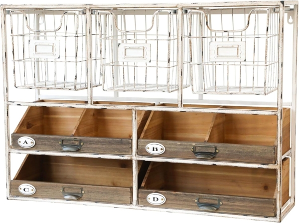 Chic Antique Wandregal Schubladen Bild 2