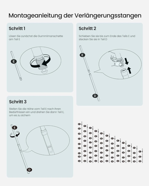 Songmics Duschregal, Badregal, Duschablage ohne Bohren, Gesamthöhe 80-323 cm, mit 4 Ebenen, Regal höhenverstellbar, für Badezimmer, tintenschwarz BCBDE003B01 Bild 3