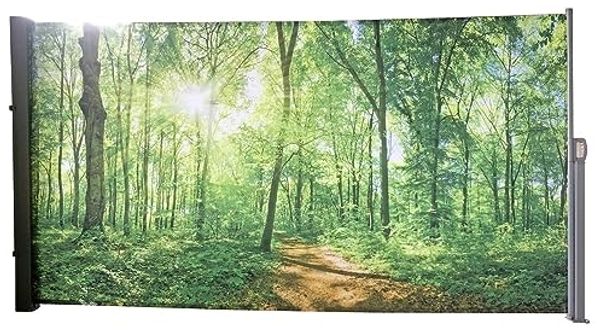 Seitenmarkise Sichtschutz Motiv "Waldlichtung" von GardenPleasure