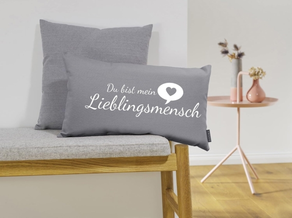 Magma Heimtex Dekokissen »Lieblingsmensch«, mit Schriftzug, Mit Siebdruck "Du bist mein Lieblingsmensch" Bild 2