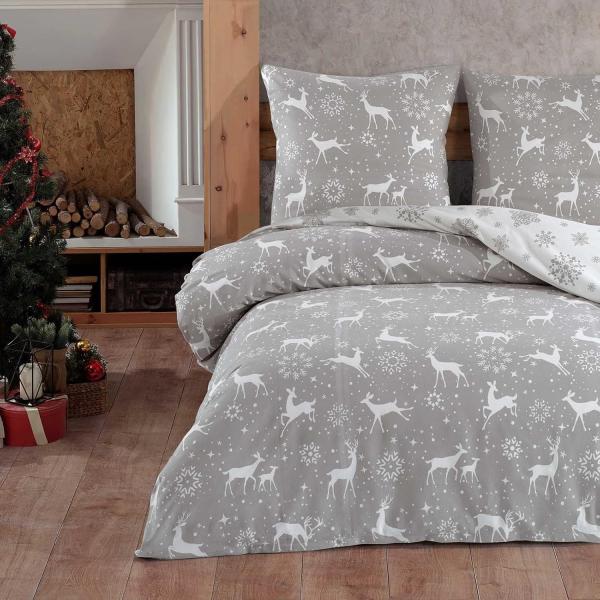 Buymax Bettwäsche, Biber, 3 teilig, 200x200 cm Flanell 100% Baumwolle Winterbettwäsche mit Reißverschluss