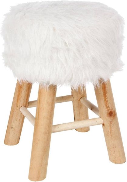 Sitzhocker mit kleiner Polsterung a la Fell, Universalsitz in weißer Farbe.