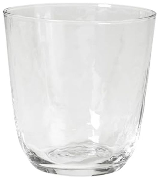 Broste Copenhagen Gläser-Set HAMMERED Trinkglas 4tlg. klar 0,335 l, Mundgeblasenes Glas, Hammered Glas