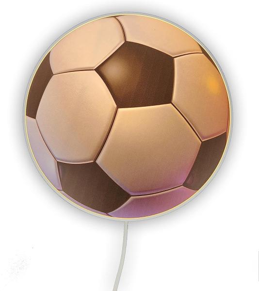 Kinderzimmer Wandlampe Fußball, Schalter und Stecker, Ø 25cm