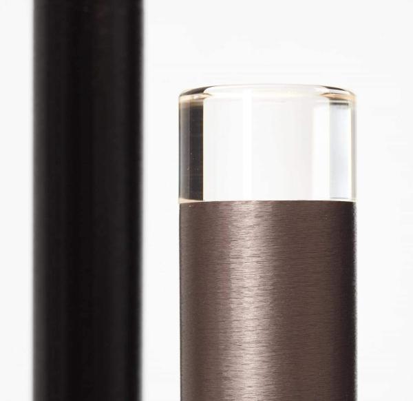 BRILLIANT Lampe Cembalo LED Standleuchte 5flg alu/schwarz/braun | 5x 4W LED integriert, 362lm, 3000K | Mit Fußdimmer stufenlos dimmbar | Energiesparend und langlebig durch LED-Einsatz Bild 5