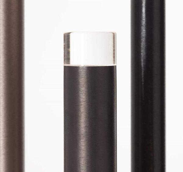 BRILLIANT Lampe Cembalo LED Standleuchte 5flg alu/schwarz/braun | 5x 4W LED integriert, 362lm, 3000K | Mit Fußdimmer stufenlos dimmbar | Energiesparend und langlebig durch LED-Einsatz Bild 4