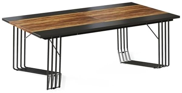 LITTLE TREE 200cm Zweipersonen Schreibtisch, Industrie Schreibtisch für 2 Personen, Massivholz Büro Schreibtisch, rechteckiger Schreibtisch, Schlichter Schreibtisch, großes Büromöbel für Homeoffice